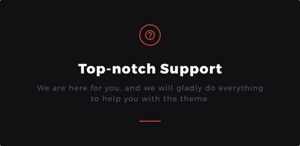 Top-notch Support: We are here for you, and we will gladly do everything to help you with the theme.